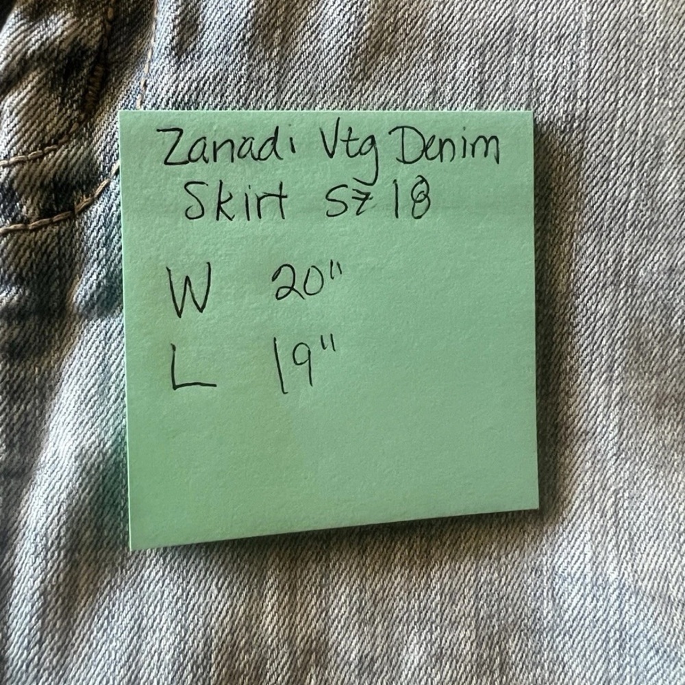VTG Zana Di Womens Size 18 Blue Jean Denim Mini Skirt Y2k Grunge Boho Western - Picture 7 of 7